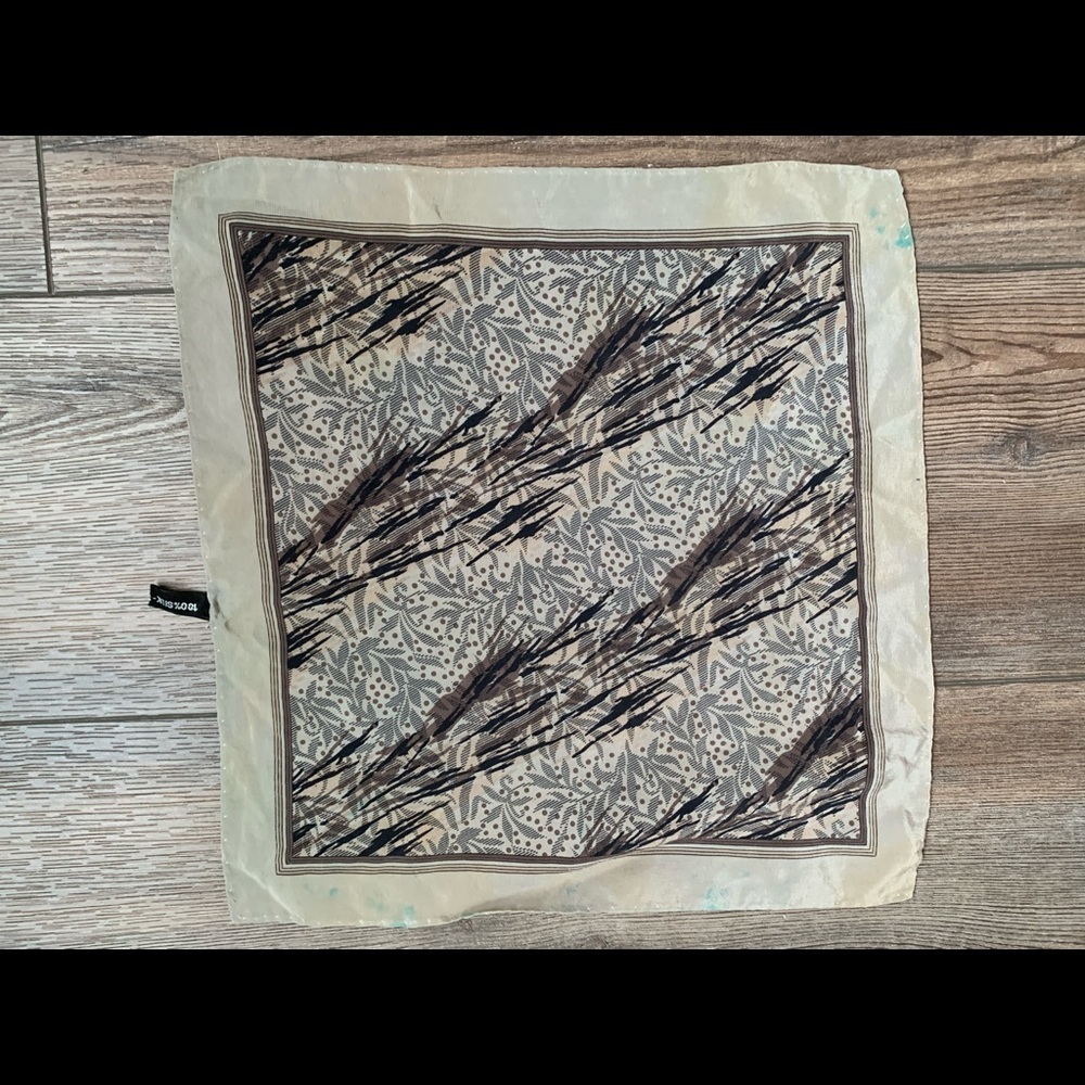 Silk Abstract Patterned Scarf - image 8